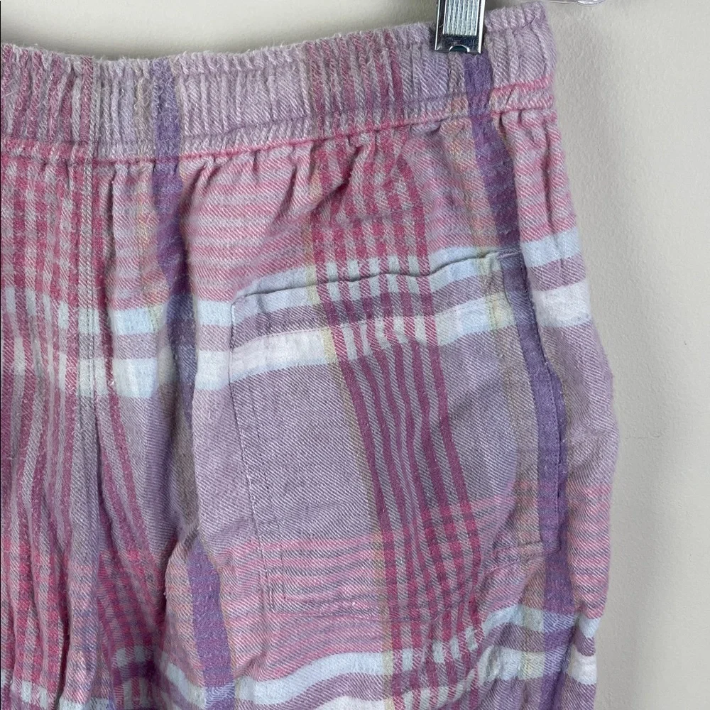 Vintage Shah Safari Pleated Shorts Smocked Waist Pink Plaid